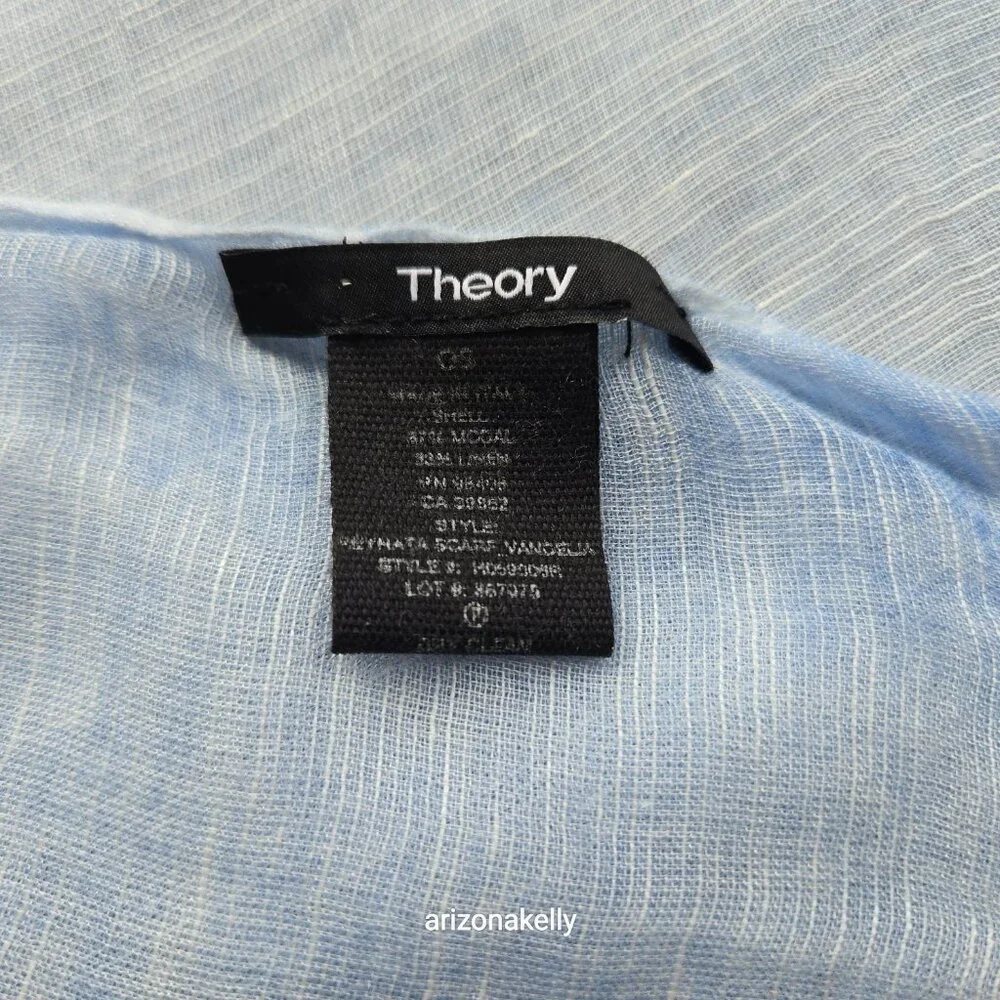 Theory Linen Modal Lightweight Breezy Blue Scarf - Picture 10 of 13